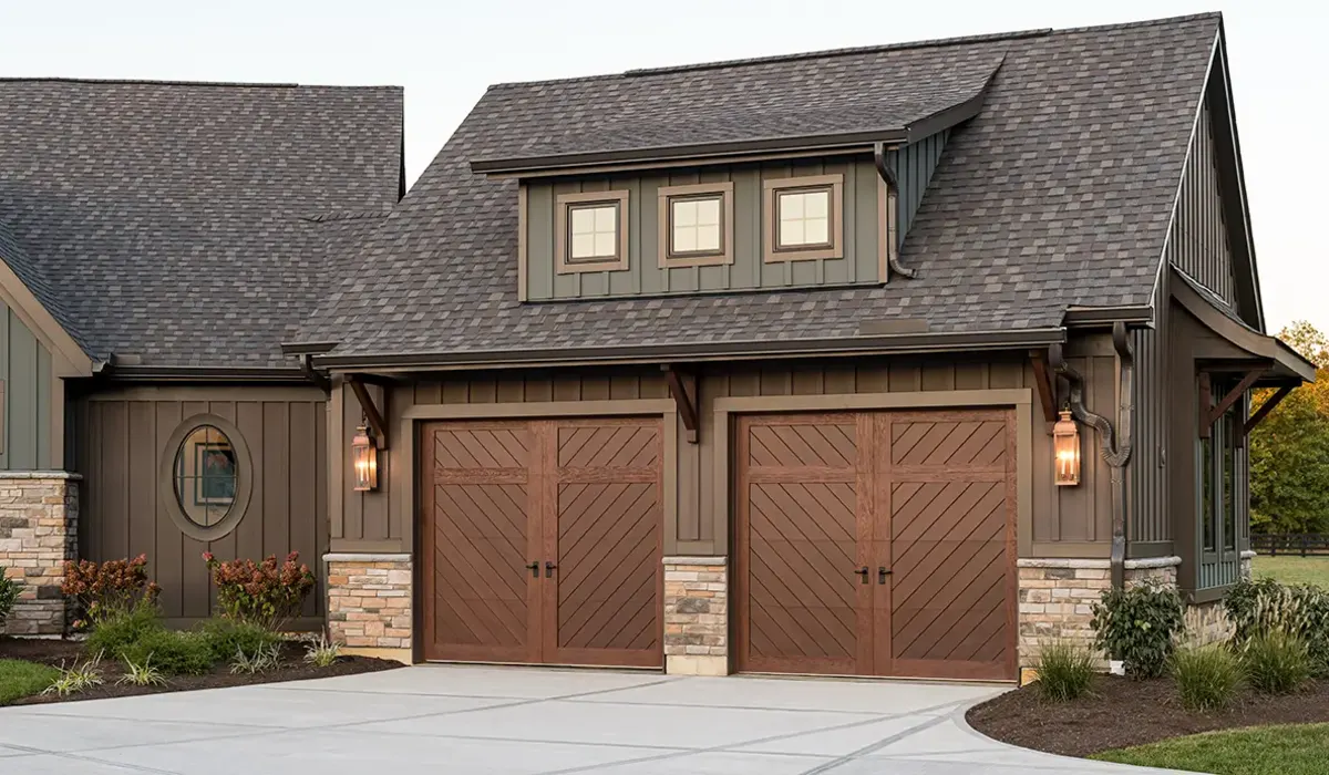 Chevron-pattern carriage garage door, Tampa