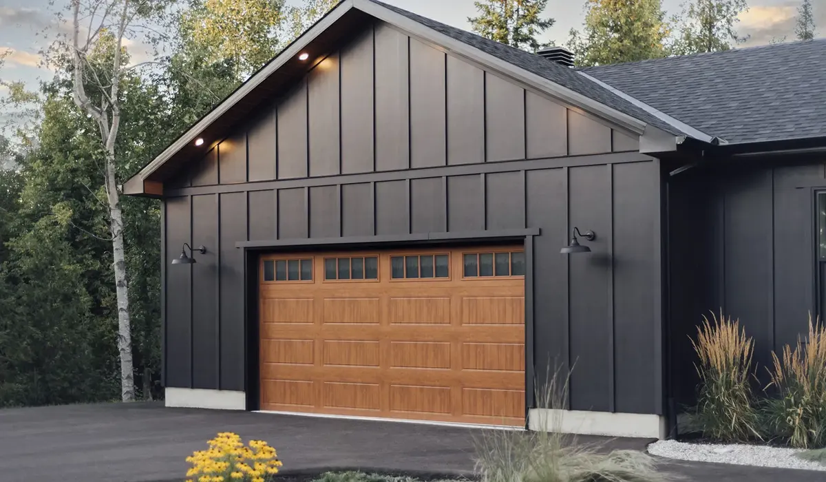 Long-panel steel replacement garage door, South Tampa