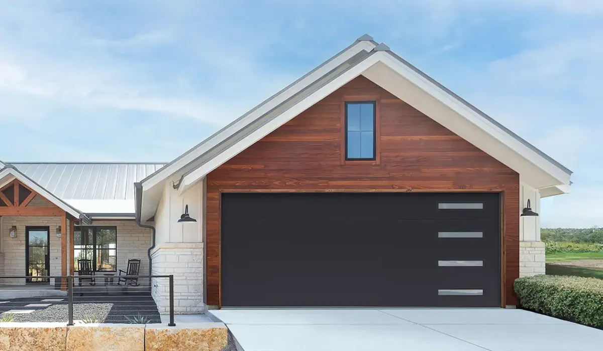 Modern garage door with a smart opener, Tampa