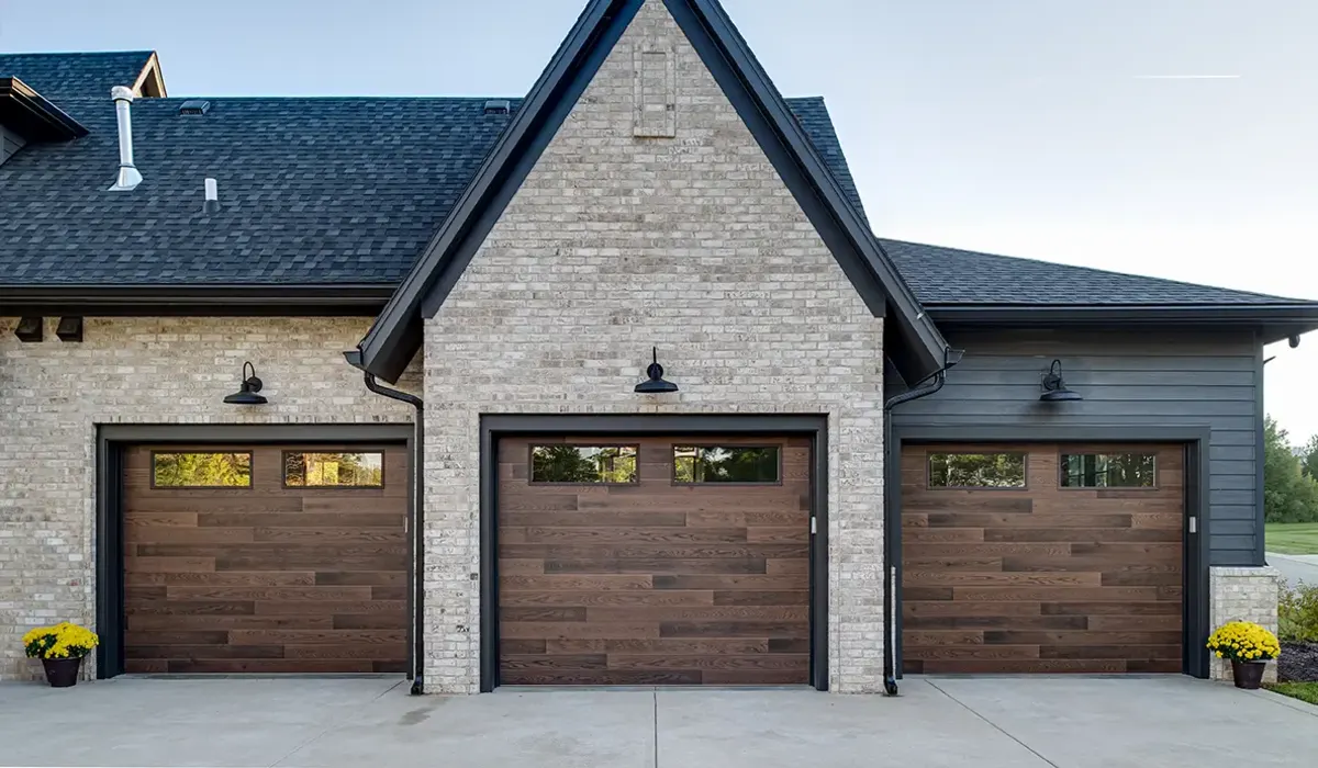 Modern steel plank garage door, Tampa